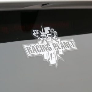 Nalepka Racing Planet bela :13x10,5cm