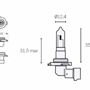 Prednja žarnica halogen HB3 P20d 12V 60W