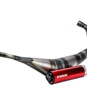 Izpuh Voca Warrior 50-70cc Derbi D50B0 - nizek - Rdeč dušilec