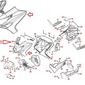 Sprednja maska Kymco Xciting 250i , 300i , 500i Original