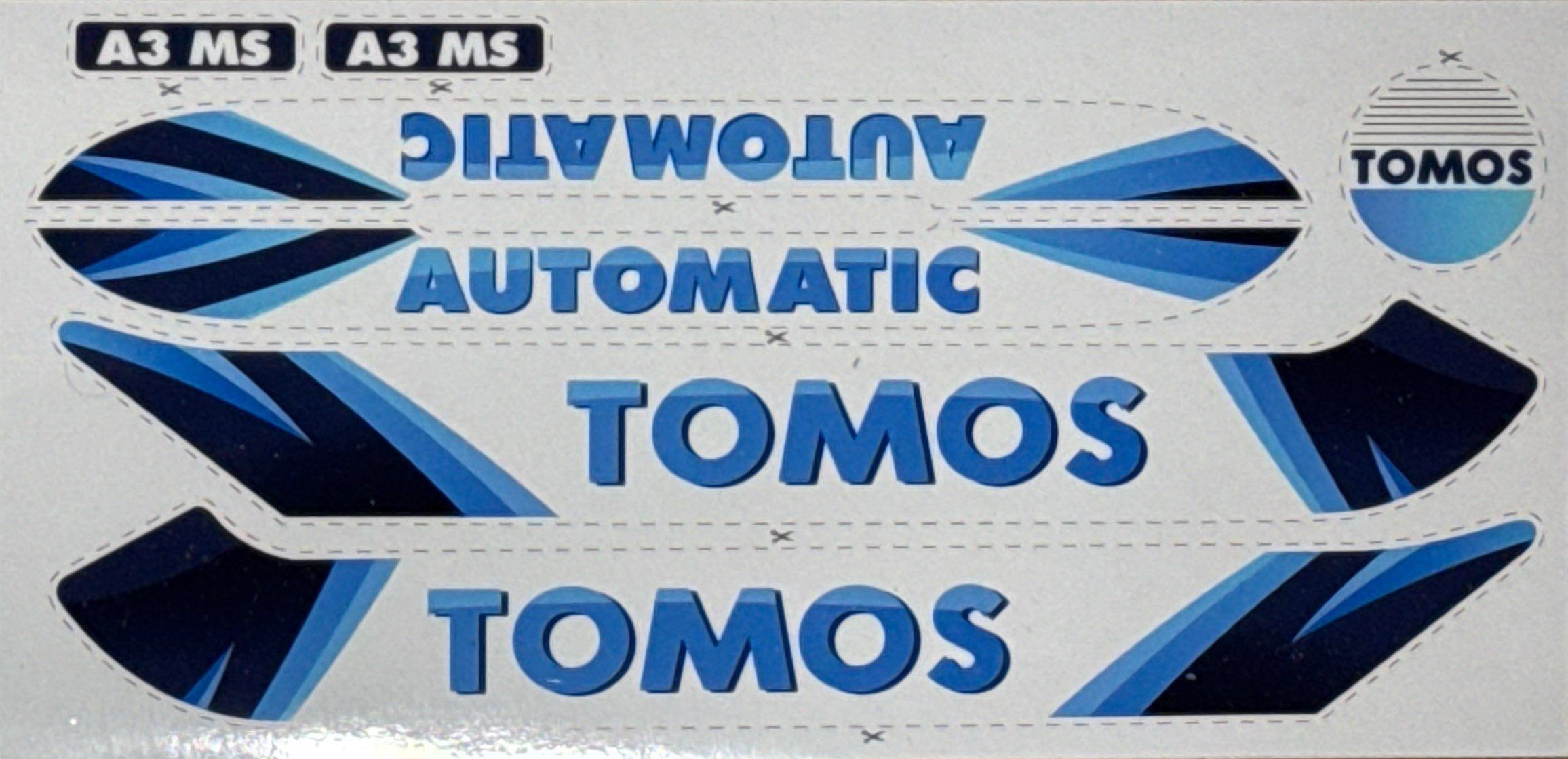 Naljepnice Tomos A3 MS - Plave Novi TIP