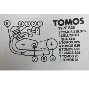Identifikacijska naljepnica TOMOS – tip S25 – 63×35 mm