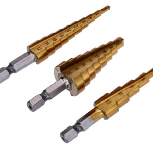 Set stepenastih svrdla HSS s titanovim premazom 3–20 mm – 3-dijelni