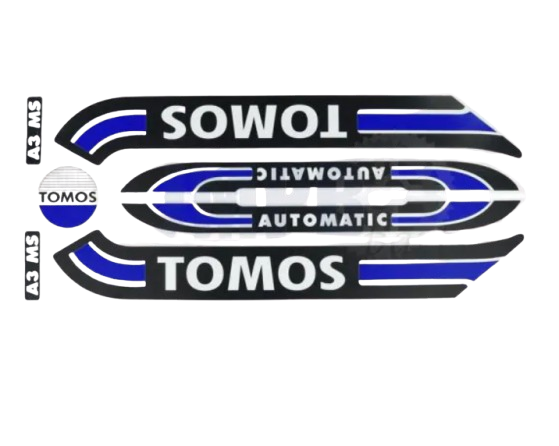 Set naljepnica Tomos A3 MS – tamnoplave