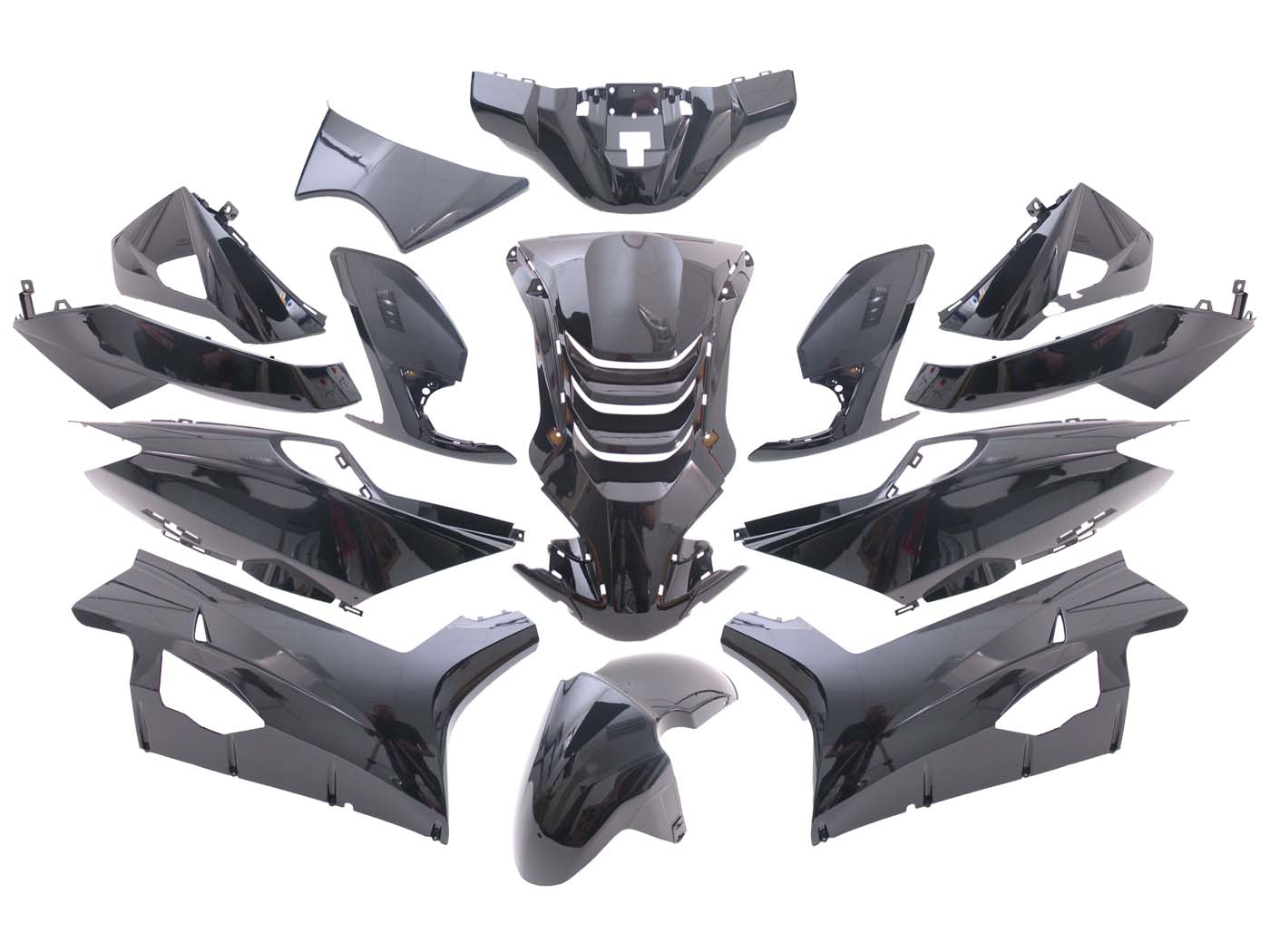 Komplet plastika EDGE – 14-dijelni, crna metalik boja, za Peugeot Speedfight 4