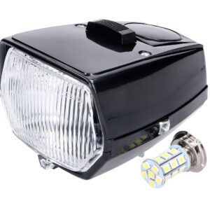 Kvadratni crni LED far s prekidačem – za Puch / Tomos moped