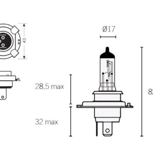 Žarulja  H4 P43t 12V 60/55W  -  Vicma