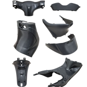 Set unutarnjih plastika DMP EVO - Piaggio Zip 2000 / Carbon Look / 9-dijelni komplet