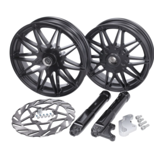 Set naplataka Fast Arrow Pro 11" / 12" + Oversize kočioni disk - mat crna - Piaggio Zip 2000 / Zip 2T / Zip 4T