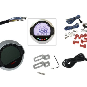 Digitalni brzinomjer KOSO univerzalni 64 mm – brzina / gorivo / napon / sat